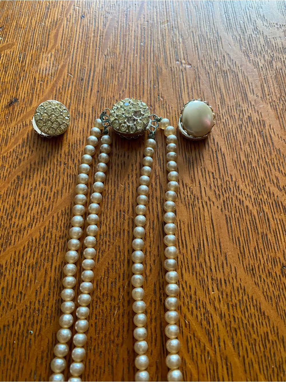 Vintage Sarah Coventry Double-Strand Faux Pearl Necklace and Matching Earrings